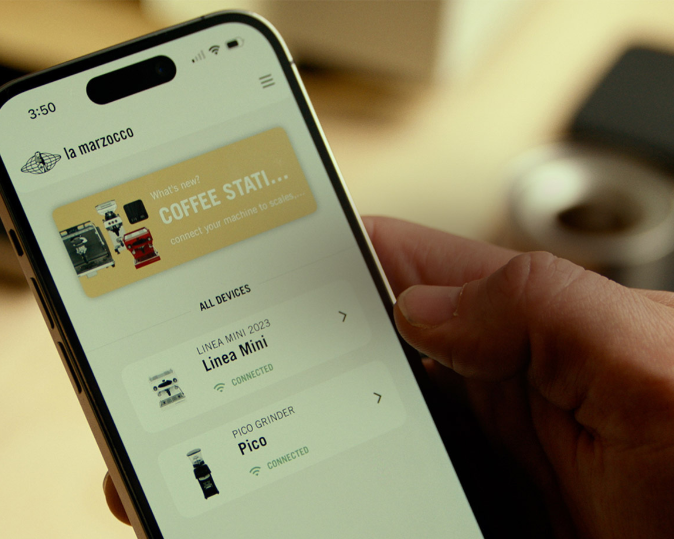 La Marzocco HOME appと連動​